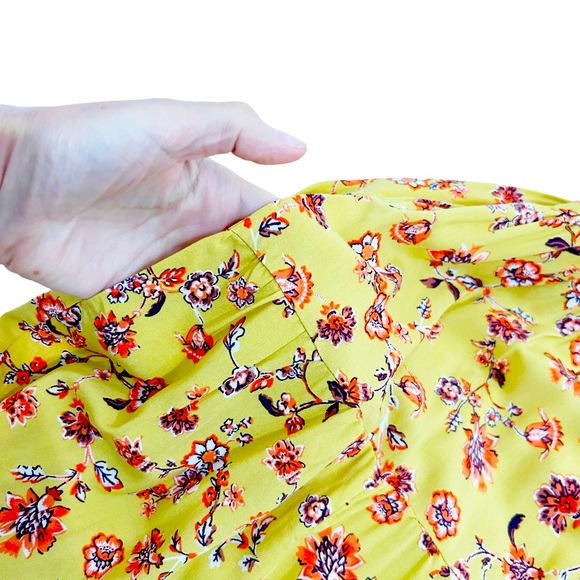 Old Navy Yellow Multicolored Floral Tiered Swing Dress, Petite Size Medium - Picture 4 of 15